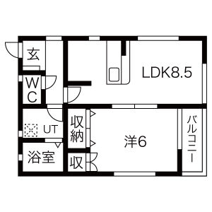 1LDK 間取り図