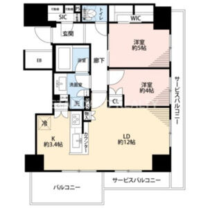 2LDK 間取り図