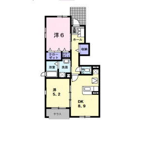 2DK 間取り図