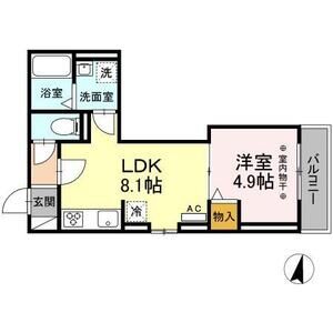 1LDK 間取り図