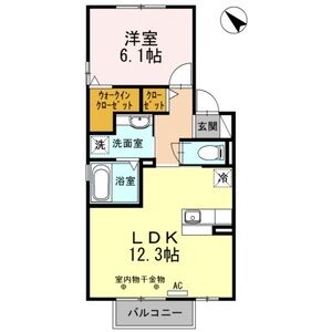 1LDK 間取り図