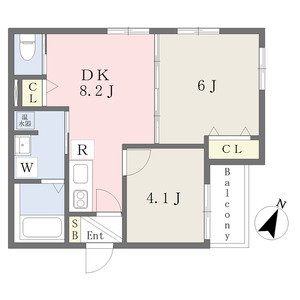 2DK 間取り図
