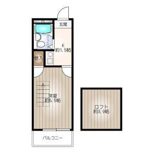 1K 間取り図