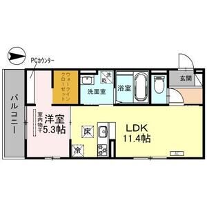 1LDK 間取り図