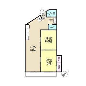 2LDK 間取り図
