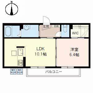1LDK 間取り図
