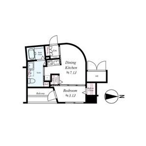 1DK 間取り図