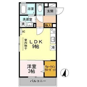 1LDK 間取り図