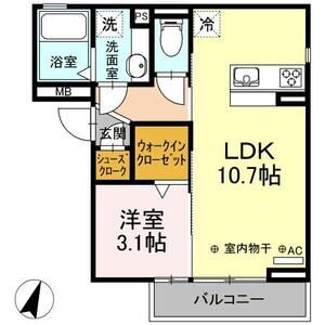 1LDK 間取り図