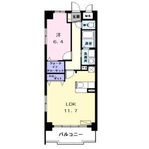 1LDK 間取り図