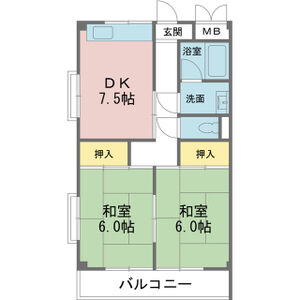 2DK 間取り図