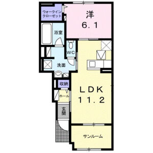 1LDK 間取り図