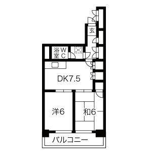 2DK 間取り図