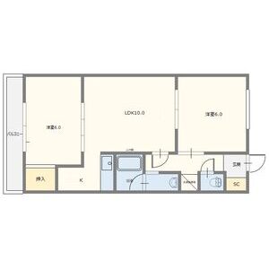 2LDK 間取り図