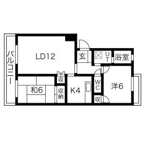2LDK 間取り図
