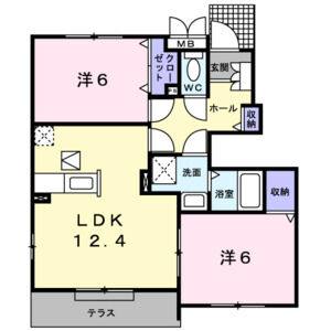 2LDK 間取り図