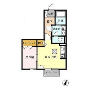 1DK 間取り図
