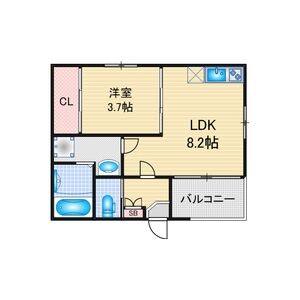 1LDK 間取り図