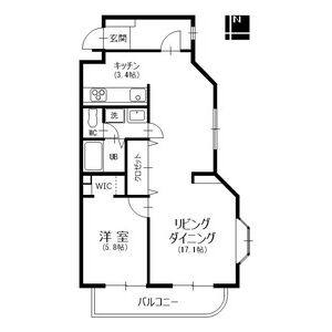 1LDK 間取り図
