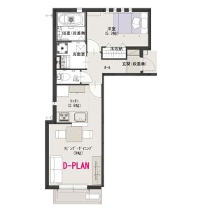 1LDK 間取り図