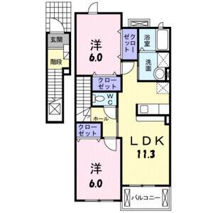 2LDK 間取り図