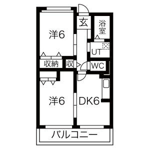 2DK 間取り図