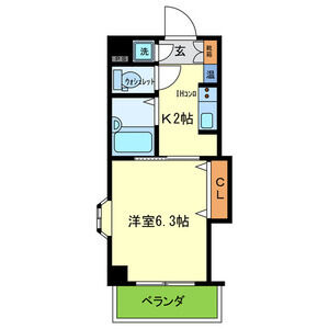 1K 間取り図