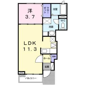 1LDK 間取り図
