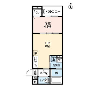 1LDK 間取り図