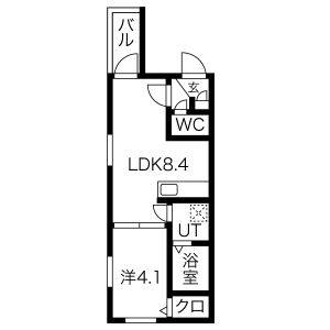 1LDK 間取り図