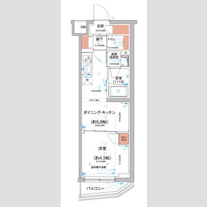 1DK 間取り図
