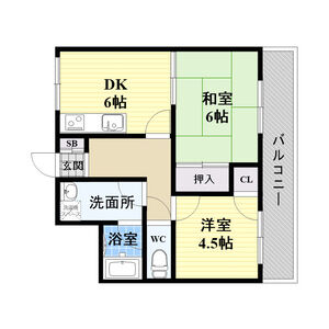 2DK 間取り図