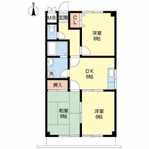 3DK 間取り図