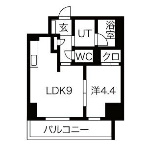 1LDK 間取り図