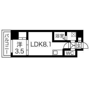 1LDK 間取り図