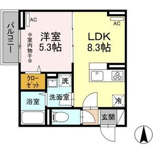 1LDK 間取り図