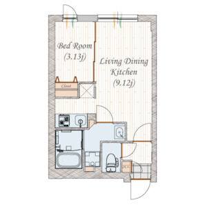 1LDK 間取り図