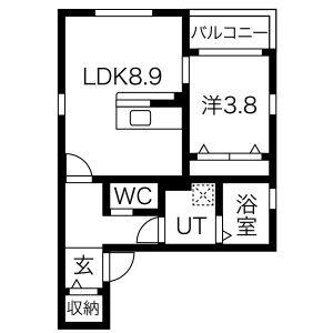 1LDK 間取り図