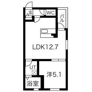 1LDK 間取り図