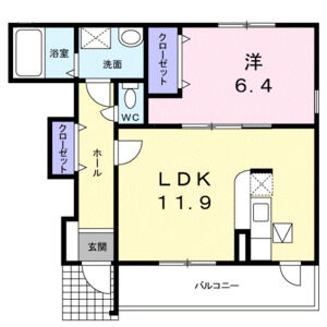 1LDK 間取り図