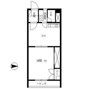 1DK 間取り図