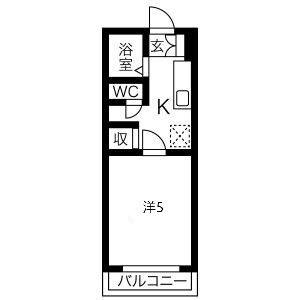 1K 間取り図