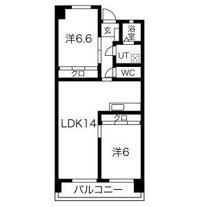 2LDK 間取り図