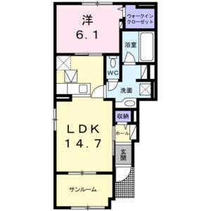 1LDK 間取り図