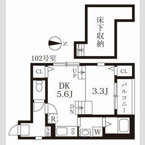 1DK 間取り図