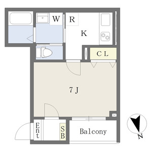 1K 間取り図