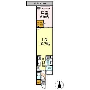 1LDK 間取り図