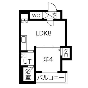 1LDK 間取り図