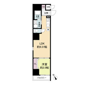 1LDK 間取り図
