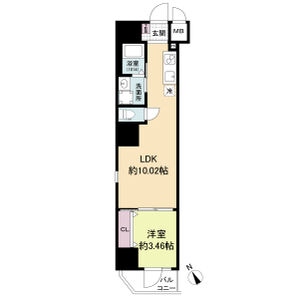 1LDK 間取り図